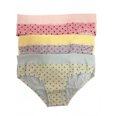 Damen 6 Boxen aus Baumwolle Polka Dots sortierte Farben CO5583D - Schönes Mädchen