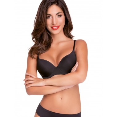 Bra balconcino cup b color white and black Greta - Love and Bra