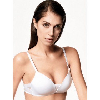 Reggiseno donna  a triangolo senza ferretto colori bianco nero e nudo Triangolo Extra - Lormar