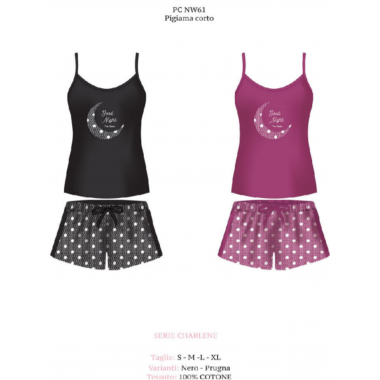 Kurzer Damenpyjama mit schmalen Trägern und Shorts PC NW61 – Pierre Cardin