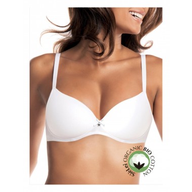 Underwired bra cup B in organic cotton bio cotton black and white colors with star 1428B - Si è Lei