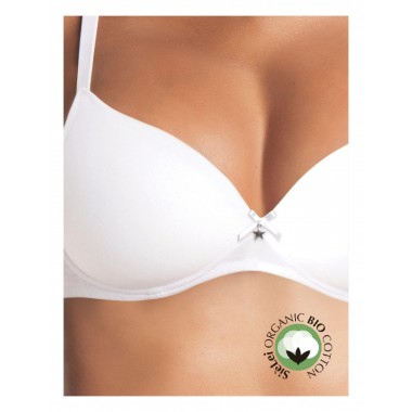 Underwired bra cup B in organic cotton bio cotton black and white colors with star 1428B - Si è Lei