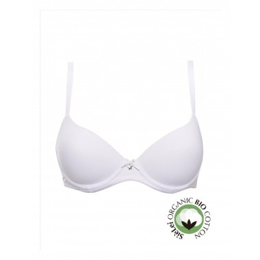 Soutien-gorge à armatures bonnet C en coton bio coloris noir et blanc avec étoile 1428C - Si è Lei