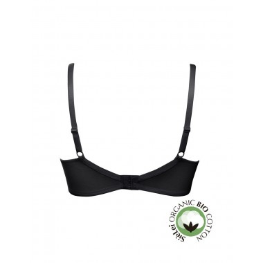 Coupe française c soutien-gorge sans fil de coton biologique noir et blanc avec étoile 1440C - Oui vous êtes