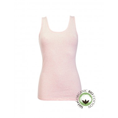 Damen Tanktop mit breiten Schultern aus Bio-Baumwolle Bio-Baumwolle Farben weiß schwarz rosa ecru grau 1438 - Si è Lei