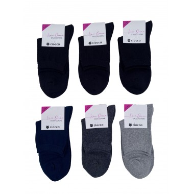 6er Pack Damen Kurzsocken aus Baumwolle Art. 145/2 - CIOCCA