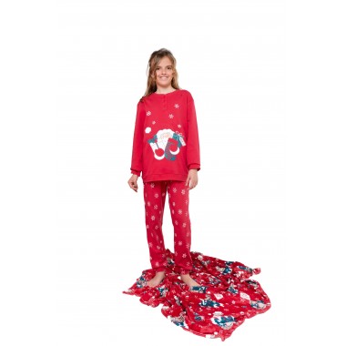 Pyjama de Noël pour fille en coton interlock 24D90952 - KISSIMO