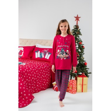 Girl's Christmas Pajamas in Interlock Cotton 24D90951 - KISSIMO