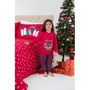 Pijama navideño de niña de algodón interlock 24D90451 - KISSIMO