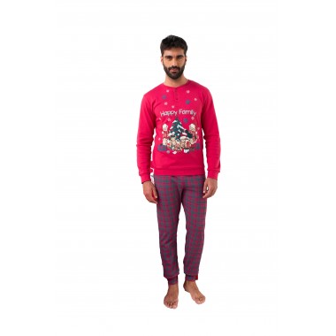 Pijama navideño de hombre en algodón interlock 24U00851 - KISSIMO