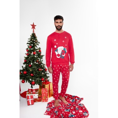 Pigiama natale uomo in cotone interlock 24U00852 - KISSIMO