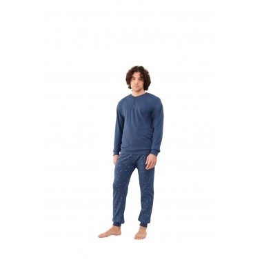 Men's pajamas in cotton interlock 24U00004 - KISSIMO