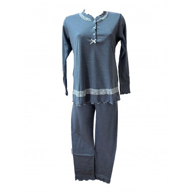 Damen pyjamas seraphim baumwolle interlock Melangiato