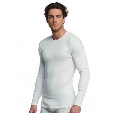 Men's Crew Neck Long Sleeve Cotton Interlock WM405 - KISSIMO