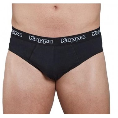 Multipack 3 briefs men's cotton bielastic black and assorted (blue navy-nero-antracite ) K1121- KAPPA