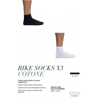 Multipack 3 Bike Socks Unisex Cotton 90771948 - POMPEA