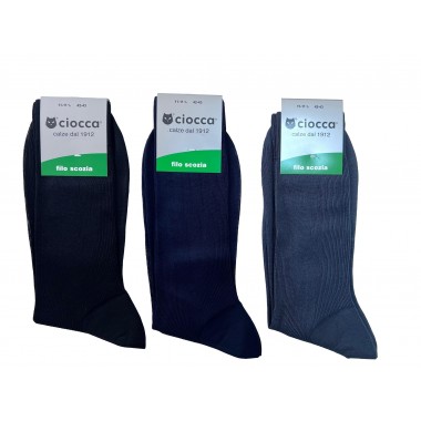 Pack 6 Paare Court Socken Mann Draht aus Schottland Farben Schwarz und Grau 881/1 - CIOCCA