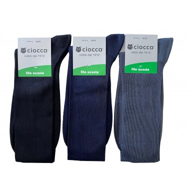 Confezione 6 paia Calze Lunghe Uomo Filo di Scozia Colori Blu Nero e Grigio 881 - CIOCCA