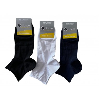 Pack 6 paires Chaussettes de cour Man Cotton Une taille Couleurs Art noir et bleu. 773/1 - CIOCCA