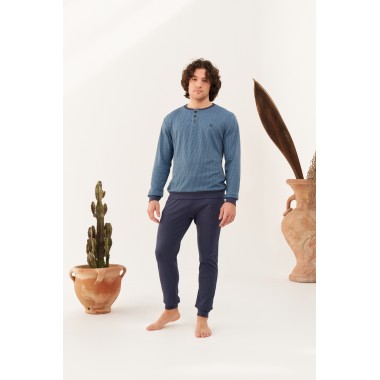 Men's cotton pajamas Interlock 24U10006 - KISSIMO