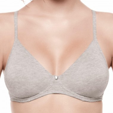 Coton noir et blanc 853 Funky Color Recessed Bra - Infloreum