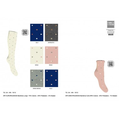 Pack 6 pairs Short socks Bambina mixed fiber Geneva - Enrico Coveri